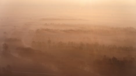 misty sunrise landscape