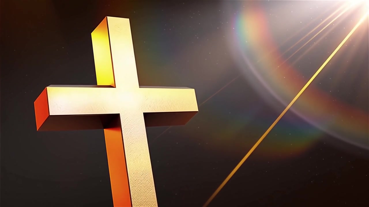 Christian Cross Heavenly Light Worship Background