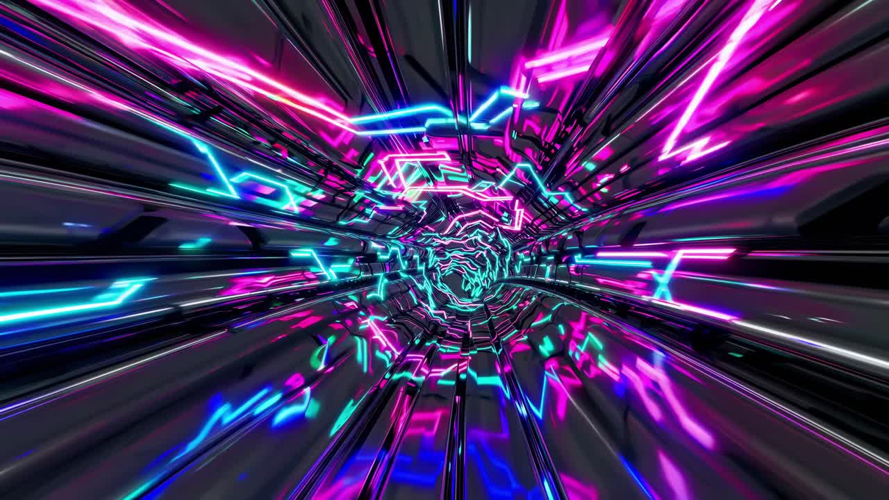 túnel de neón abstracto