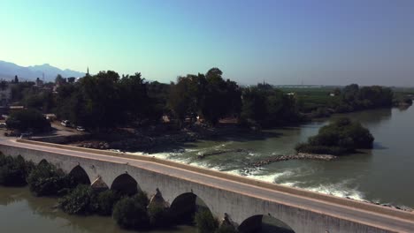 aerial glimpse of turkish history in adana - misis bridge: a roman marvel in adana, turkey