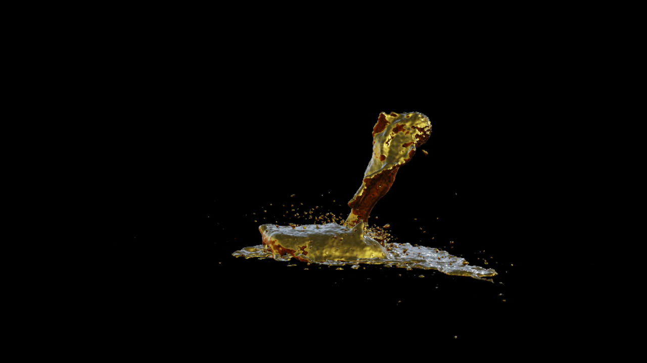 Golden Liquid Splash Simulation