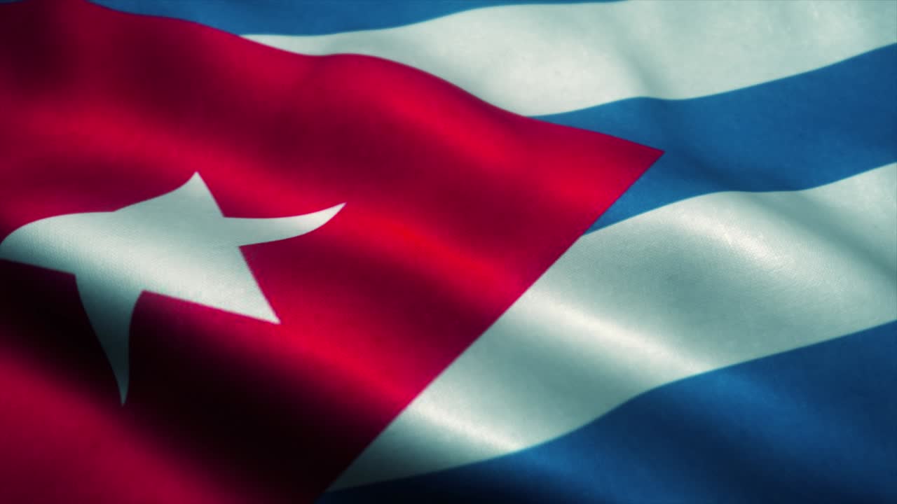 la bandera de cuba ondeando en el viento. la bandera nacional de cuba. el signo de cuba animación de bucle sin costuras. 4k