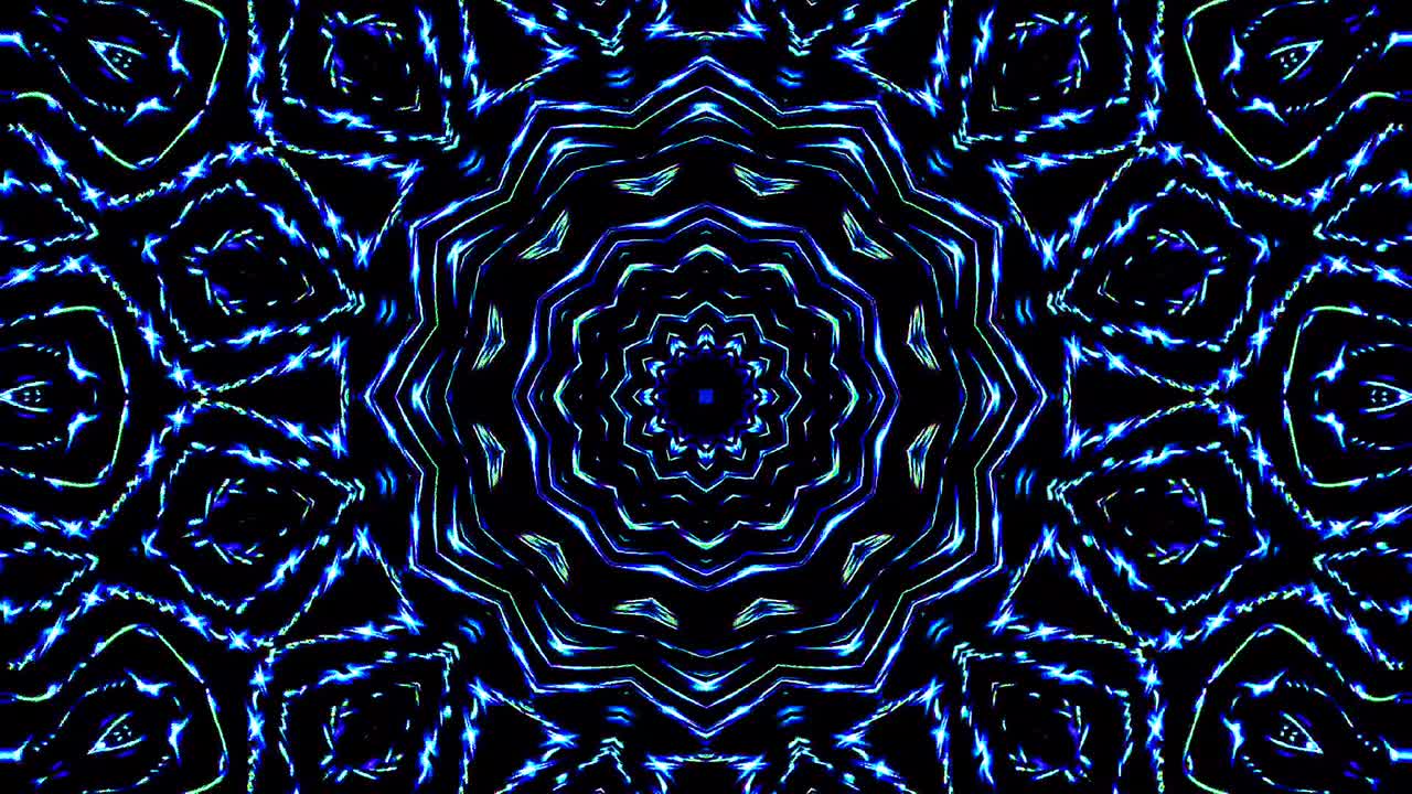 abstract caleidoscopio brillante hermoso movimiento suave líneas azules brillantes arreglo de luz