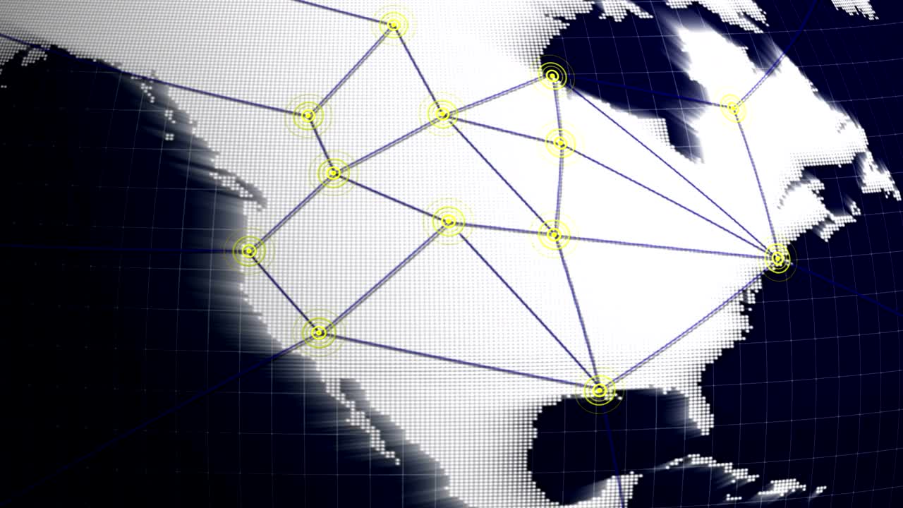 미국, 연결 네트워크 개념 애니메이션, 렌더링, 배경, 루프