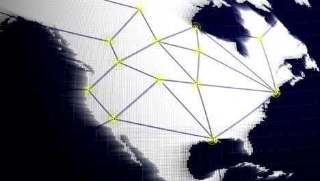 USA, Connection Network Concept Animation, Rendering, Background, Loop