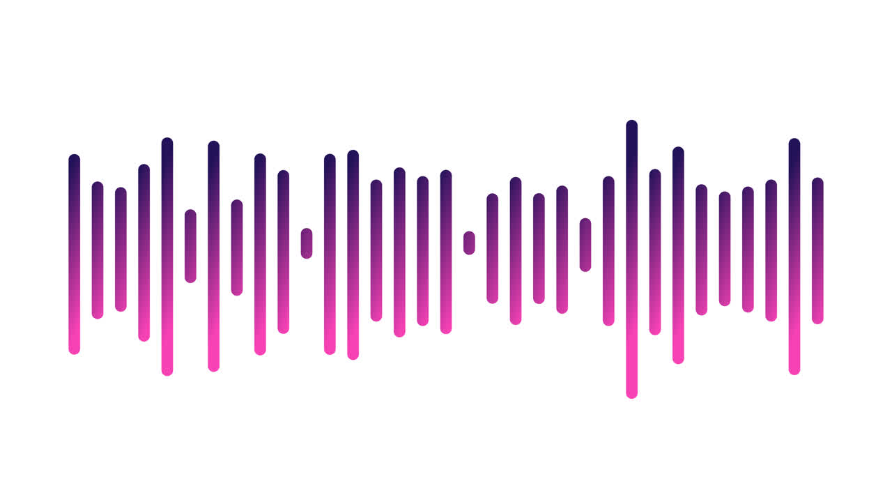 Animated Audio Equalizer with Purple and Pink Gradient Bars