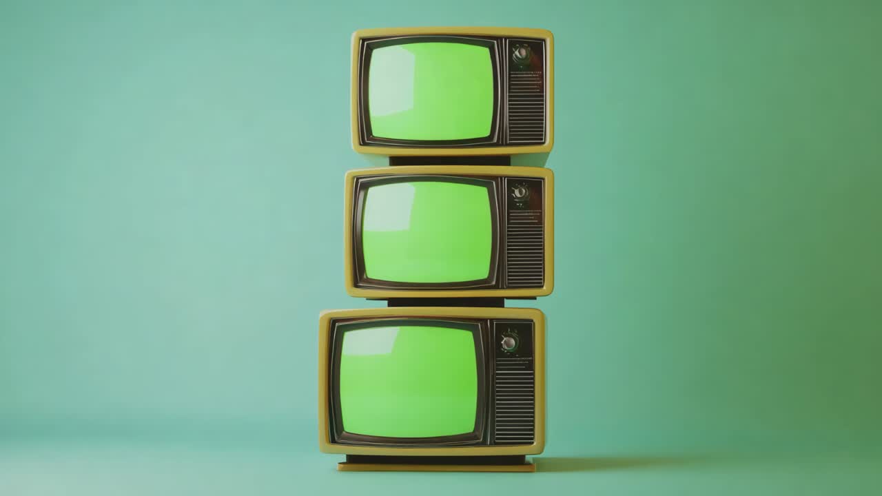Vintage Stacked Televisions