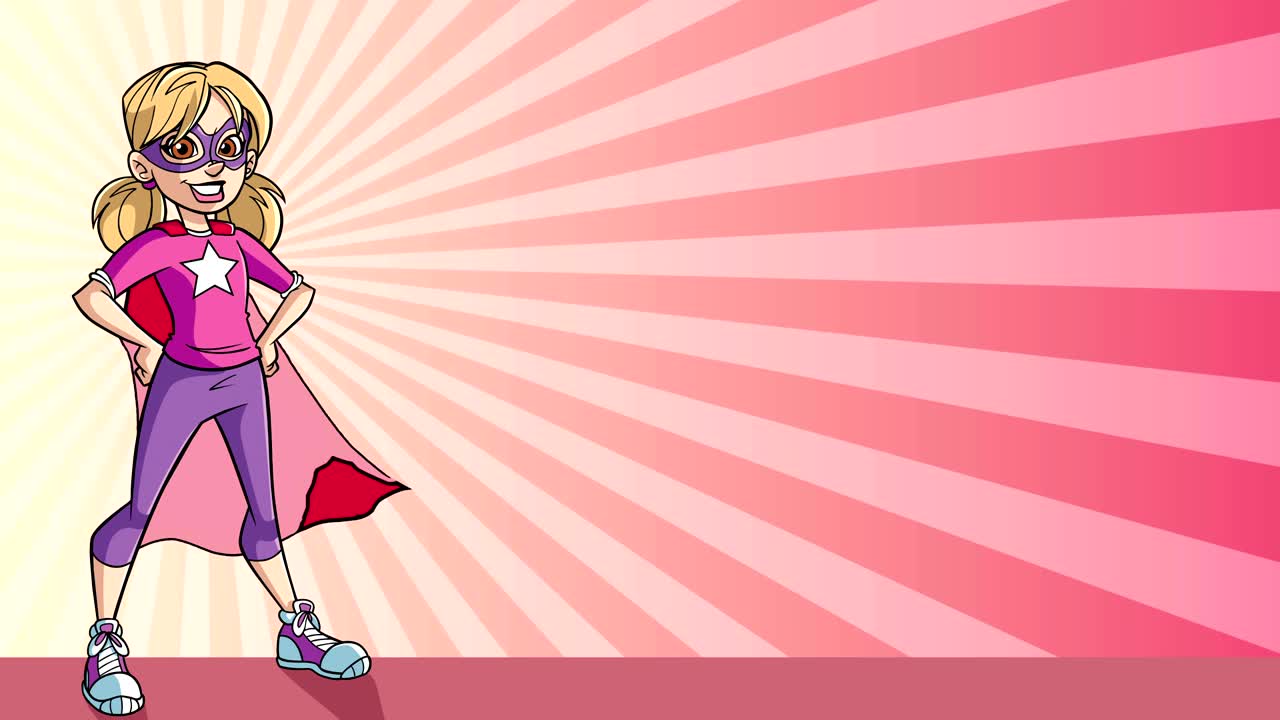 la pequeña super chica de fondo de luz de rayos