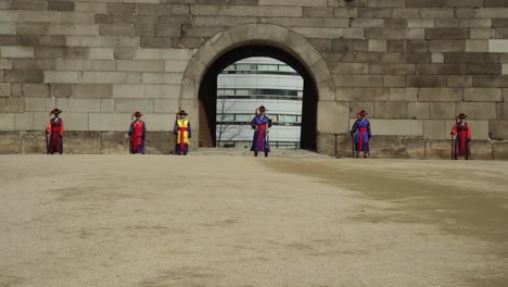 the historic sungnyemun gate at daytime. namdaemun gate in the fortress wall of seoul, south korea. wide shot panning down