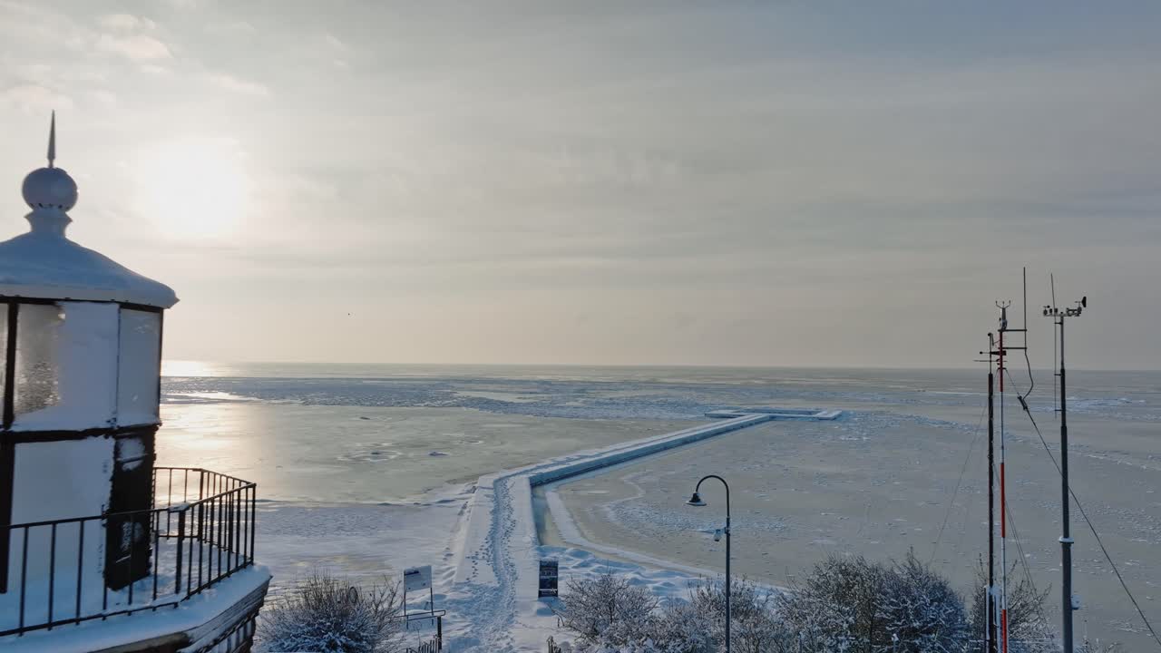 공중 뷰 새 반지 스테이션 벤테 케이프 등대, 높은 곳에서 올라가 주변을 볼 수 있는 곳