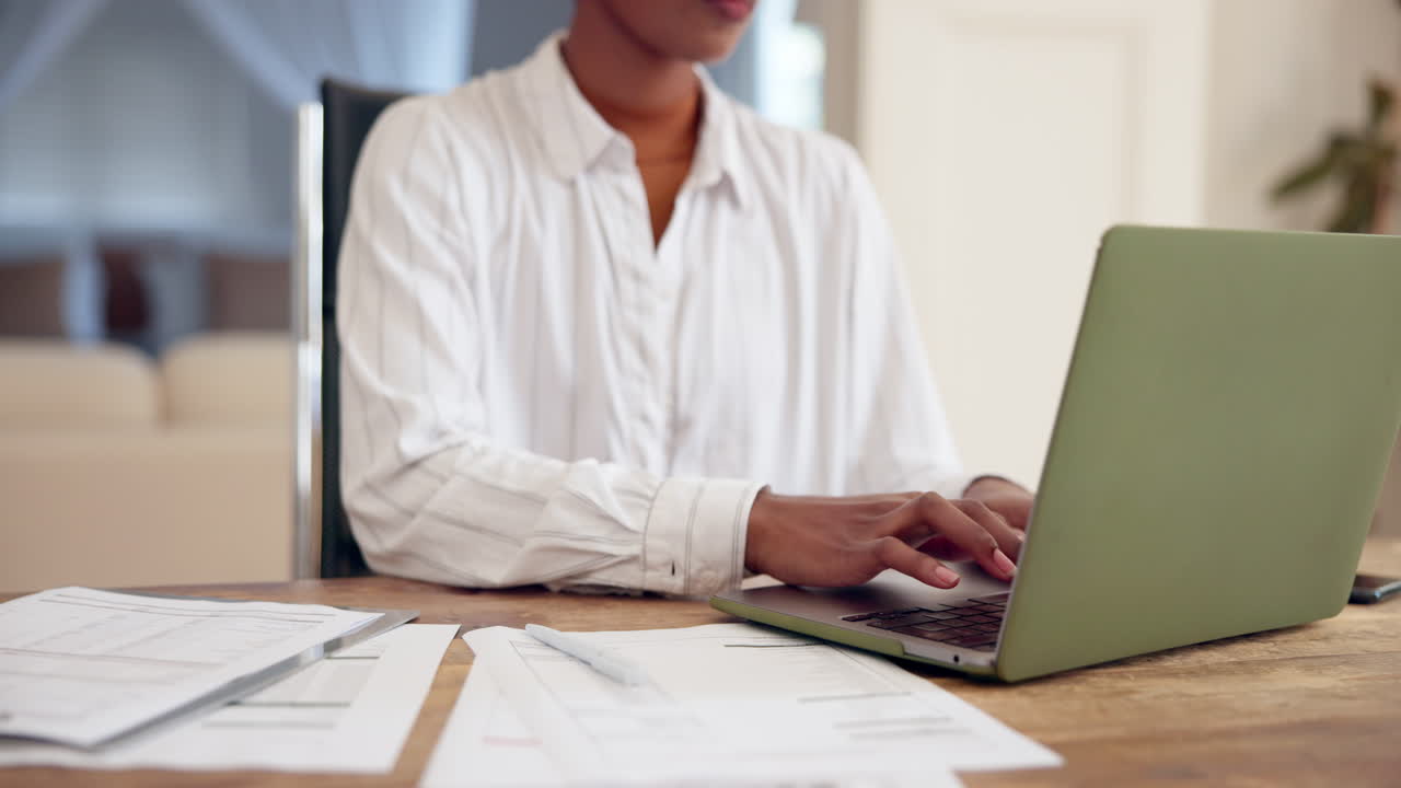 Woman working from home on a laptop