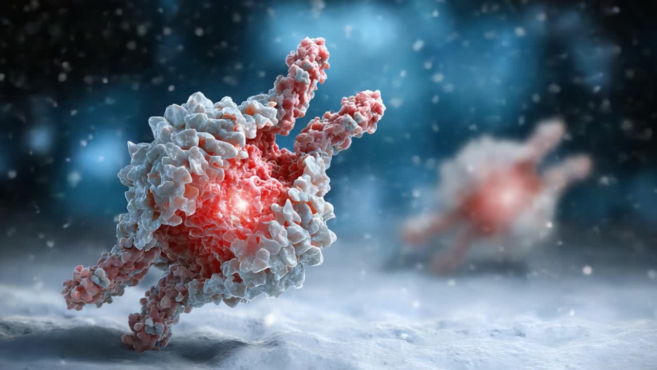 Dynamic Motion of Microscopic Particles: A Visual Journey into the Intricate World of Cellular Structures and Their Interaction in a Hypothetical Environment