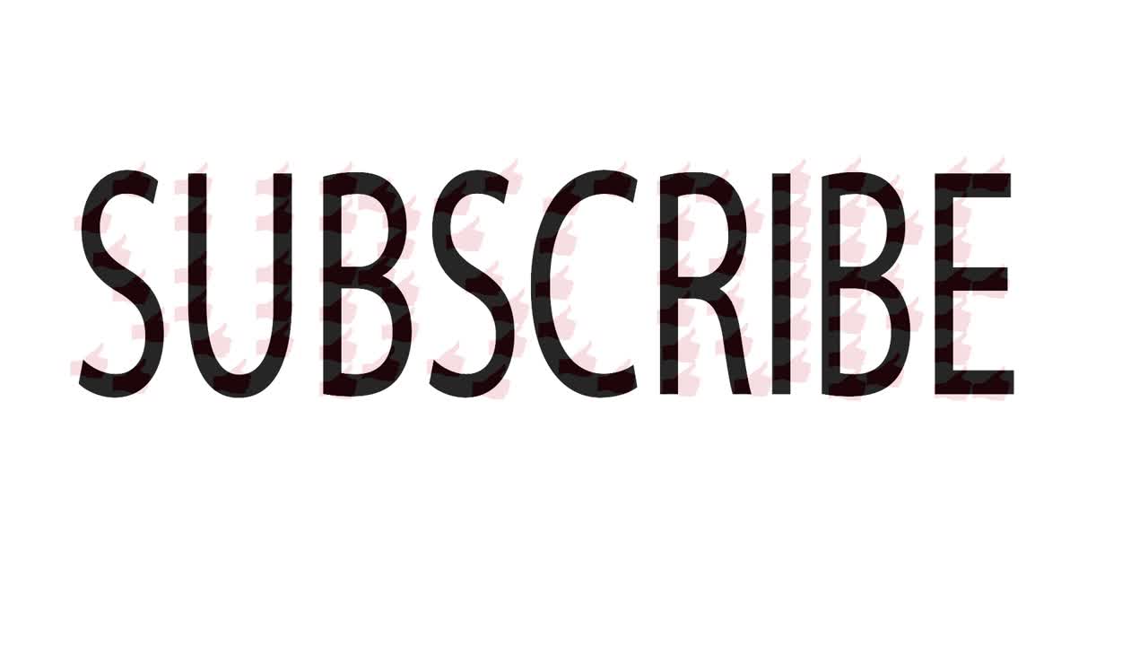 Subscribe text animation with hands up of like
