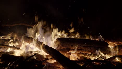 Toma-De-Movimiento-De-Fuego-De-Leña.-Hoguera