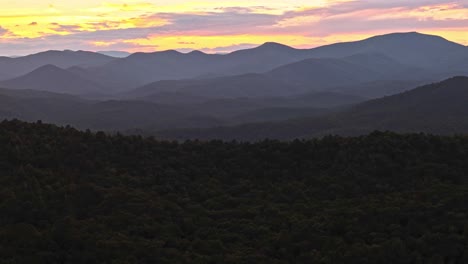 a drone shot of the blue ridge mountains near greenville, south carolina.