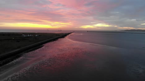 Sunrise by Bull Island in Dublin Ireland