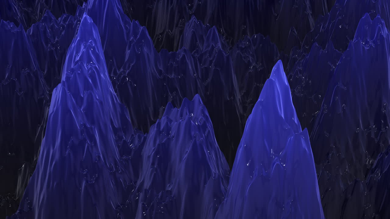 Blue abstract waves pattern with glitters on black gradient