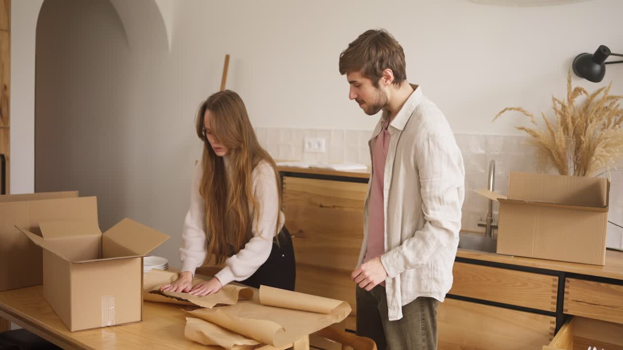 Couple moving into a new home