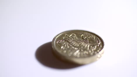 macro focus pull on one pound coin