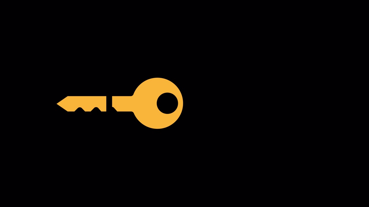 Icona animata minimalista di chiave per sicurezza digitale e accesso
