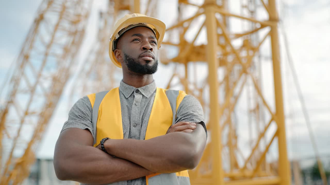 Construction worker at a construction site