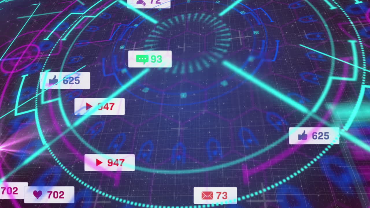 범위 스캐닝을 통해 배너에 소셜 미디어 아이콘의 애니메이션