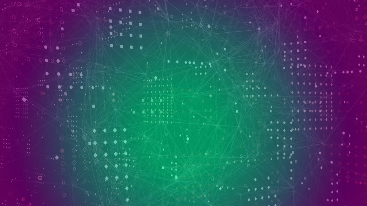 animación de puntos sobre puntos conectados con líneas sobre un fondo abstracto