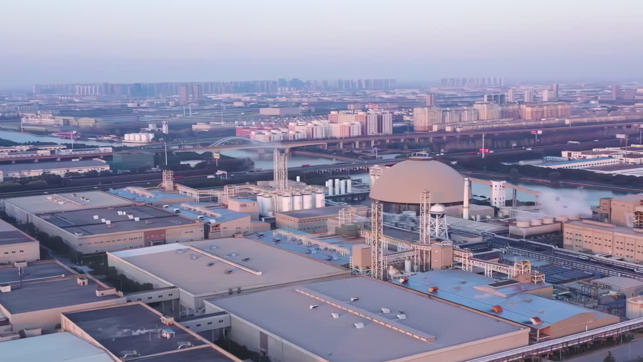 Industrial Factory Smoke stack. Petrochemical plant, Oil and gas refinery. Technological unit for air purification from pollution and environmental protection at an oil and gas enterprise.