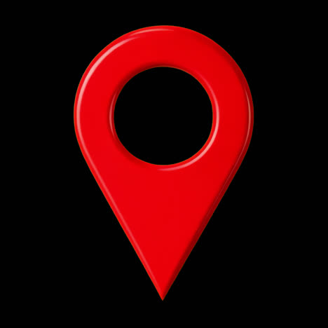 red map pin icon illustration animation isolated asset, transparent 4k video, alpha channel, prores