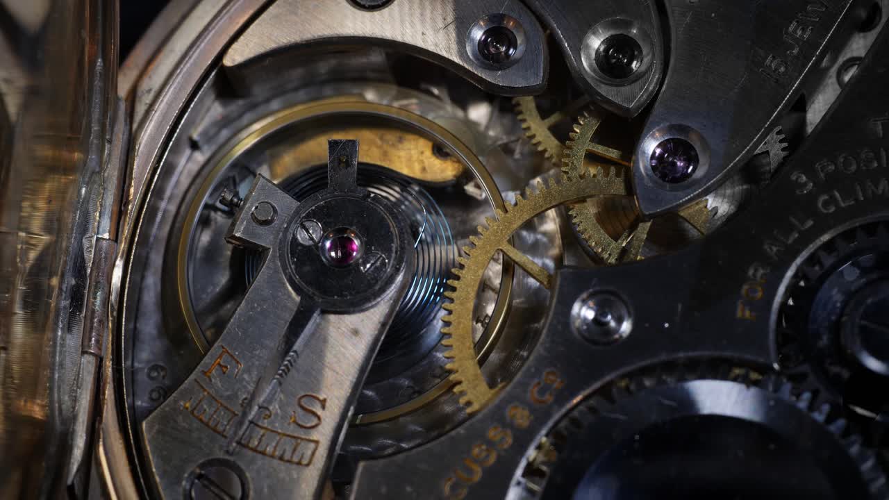 Pocket Watch Back open to show movement close up