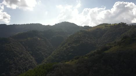 Rainforest-deep-forest-hills,-aerial-over-Potosina-region-of-Mexico,-nature