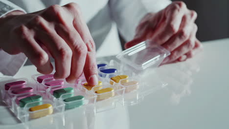 pharmacist organizing medication