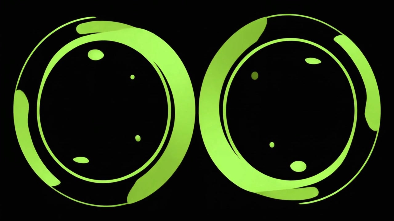 Abstract Green Circular Motion Animation on Black Background