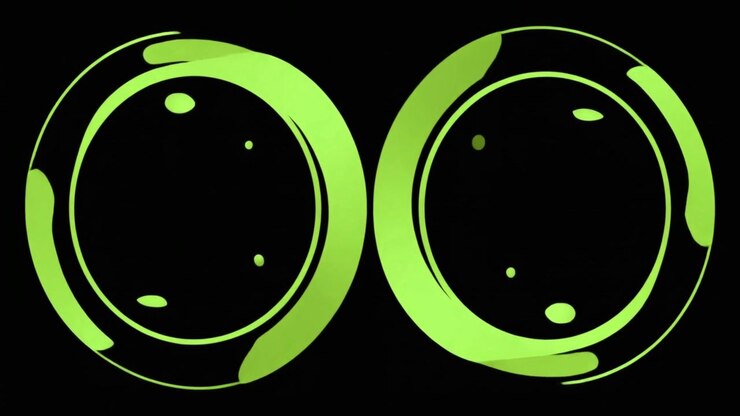 Abstract Green Circular Motion Animation on Black Background