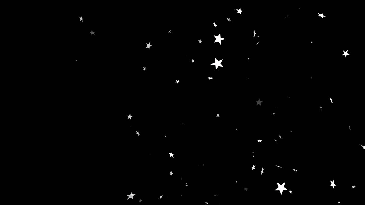 animación de estrellas de navidad cayendo sobre un fondo negro