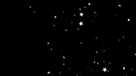 animación de estrellas de navidad cayendo sobre un fondo negro