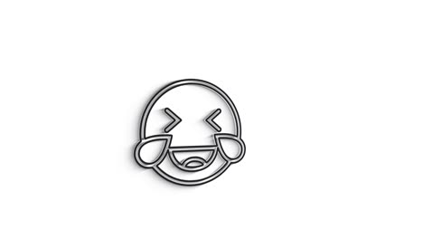 emoticon de icono de línea 3d para animación de texto en fondo blanco.
