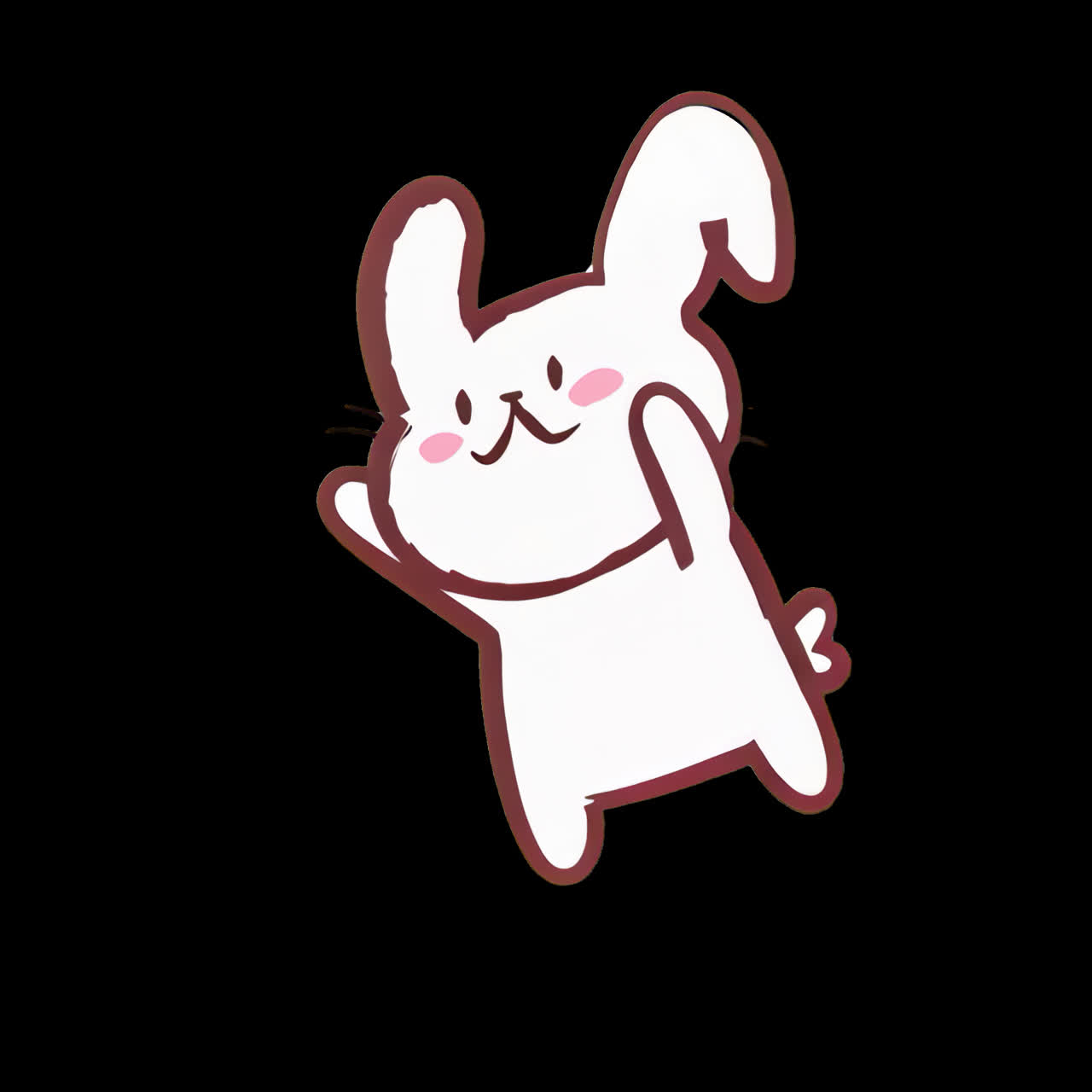 Cute bunny animation isolated asset, transparent 4K video, alpha channel, ProRes 4444