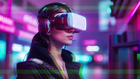 mujeres con auriculares vr generativos a.i.