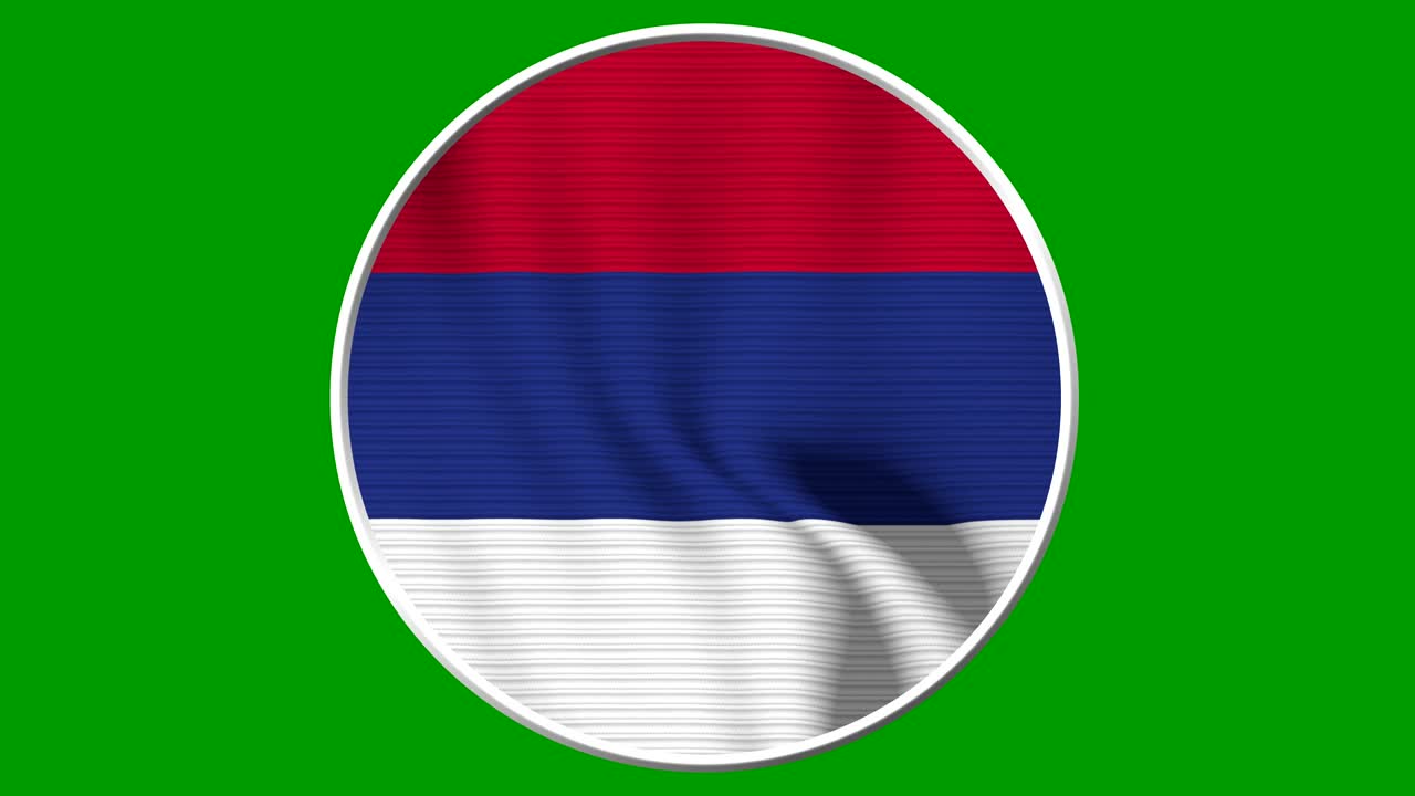 Serbia Circular Flag Loop - Realistic 4K flag waving in the wind