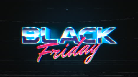 Black-Friday-with-retro-lines-and-noise-on-dark-computer-screen