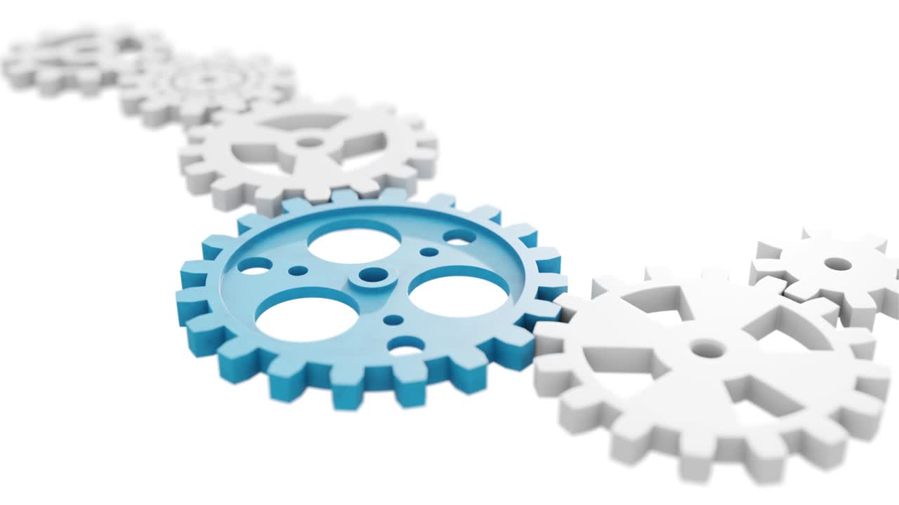 기어와 함께 산업용 비디오 배경 3d 애니메이션