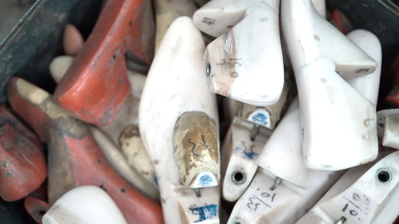 view of shoes with different sizes, close up shot