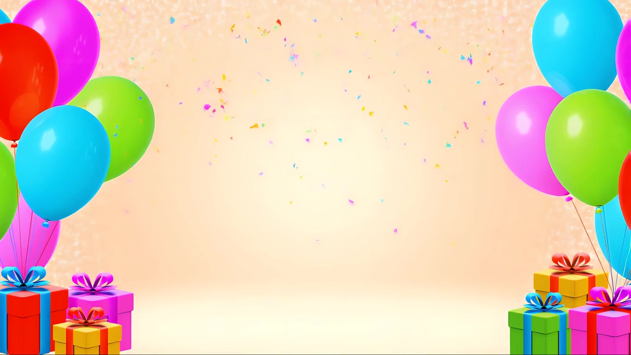 Balonlu doğum günü arka planı 4K