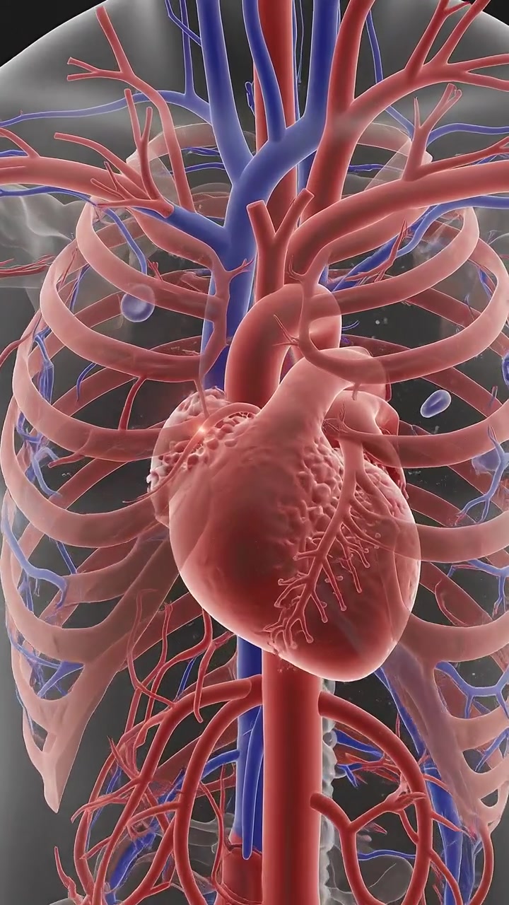 Full Length Human Body Wireframe Render Highlighting Cardiovascular Circulatory Network