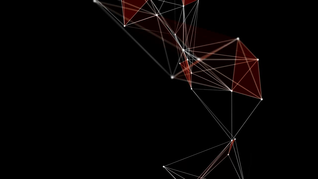 Futuristic plexus animation with glowing triangles in slow motion, 4096x2304 loop 4K