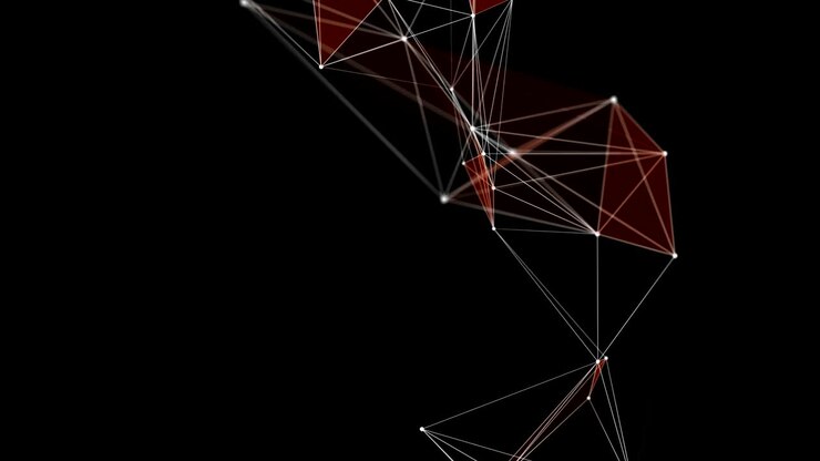 Animazione futuristica plexus con triangoli luminosi al rallentatore, loop 4096x2304 4K