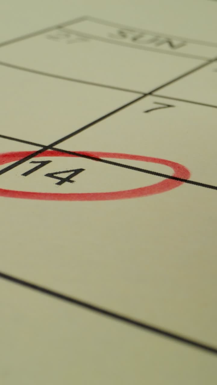 marcar la fecha 14 en un calendario