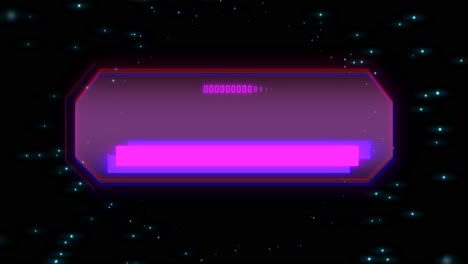 pantalla digital con elementos hud y estrellas en galaxia