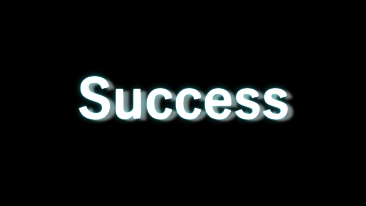 Succes tekst animation besked bevægelsesgrafik
